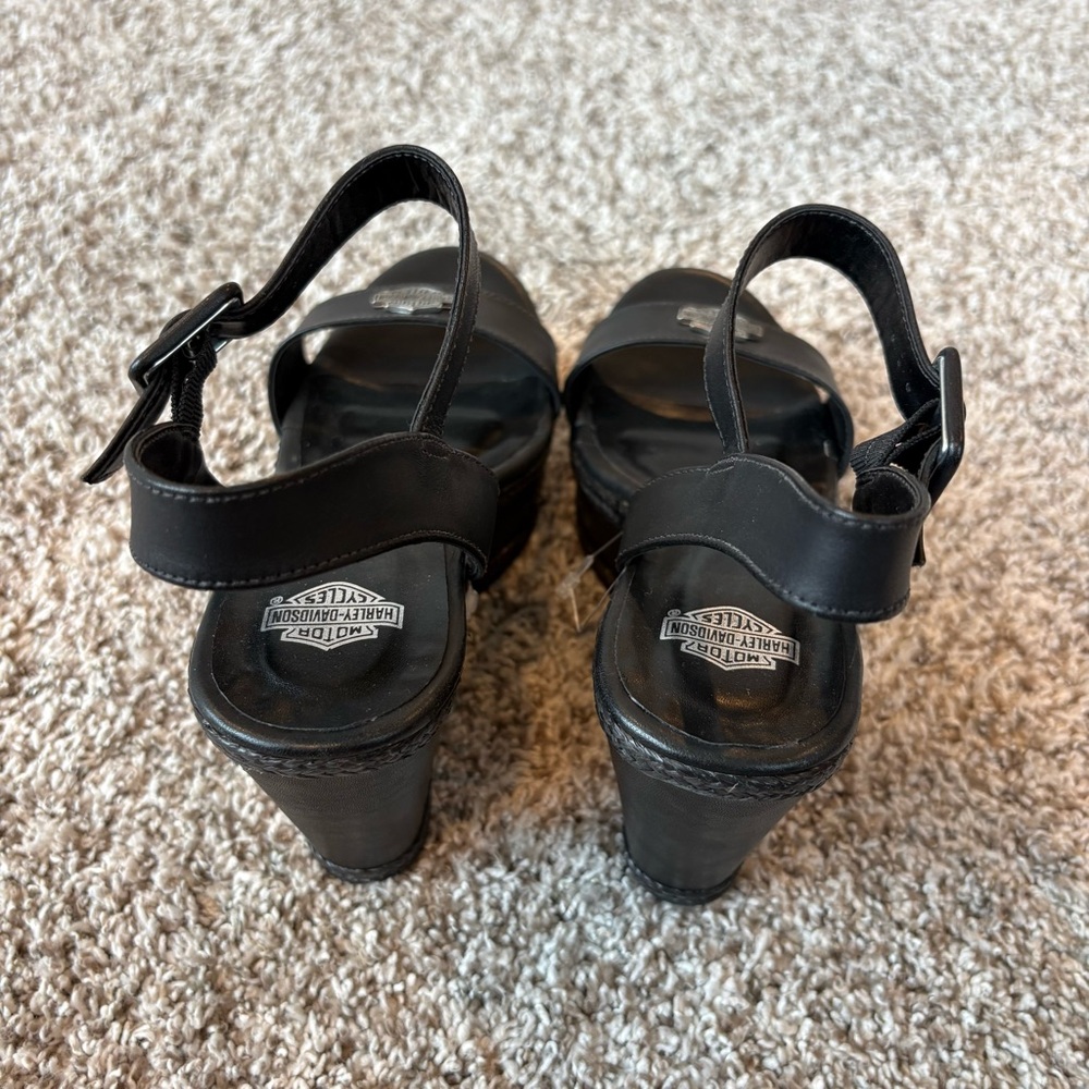 Harley Davidson Women's Belmont Platform Wedge Sandals Size 8 - Picture 5 of 8